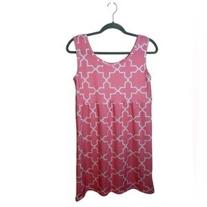 Lolly Wolly Doodle Pink Geometric Sundress